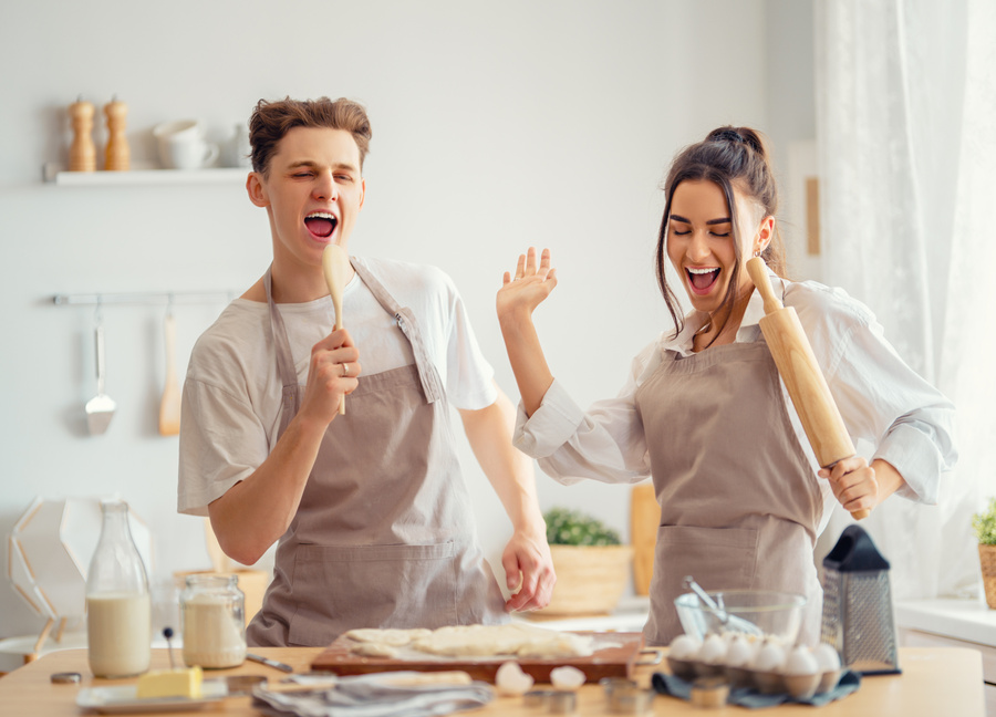 Couple Is Preparing the Pastry