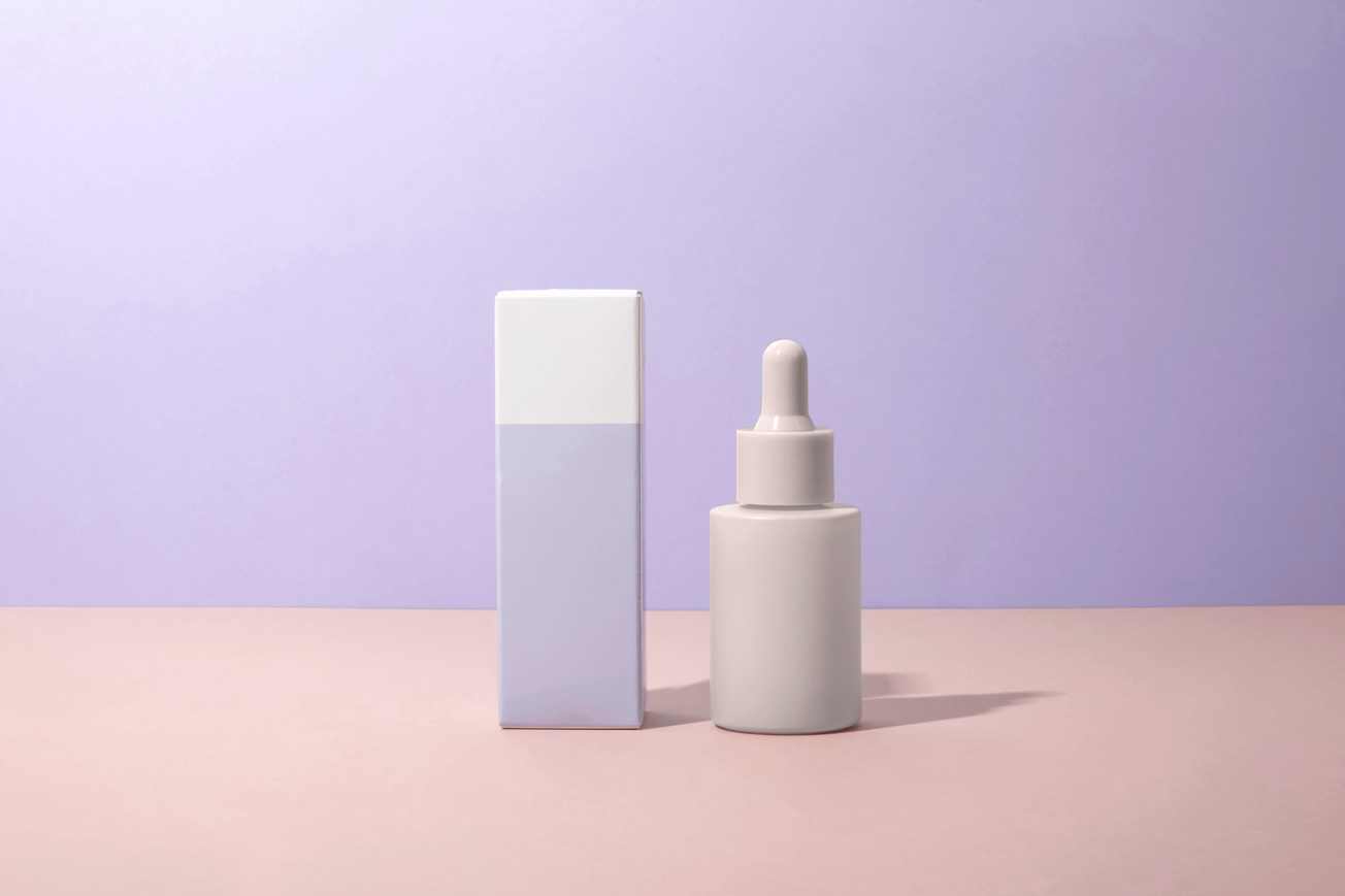 Cosmetic Serum Bottle with Box